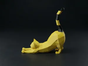 Low Poly Stretching Cat