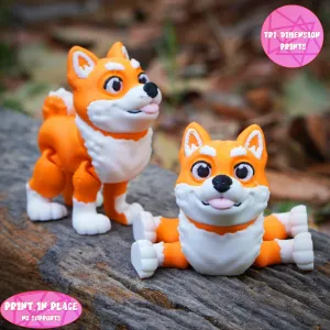 PRINT IN PLACE CUTE FLEXI SHIBA INU DOG
