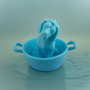 DOG TAKES A BATH