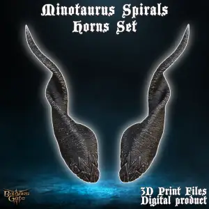 Tiefling Minotaurus Spirals Cosplay Horns Baldurs Gate 3