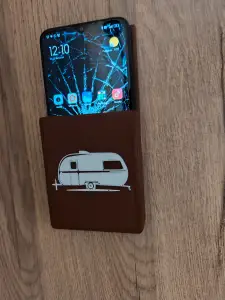 Phone holder for a caravan