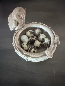 Owl Nest with Momma and babies catch tray