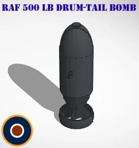 RAF 500lb Drum-Tail Bomb (WWII)