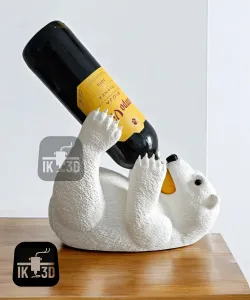 Polar Bear Wine Bottle Holder / No Supports / Multiparts