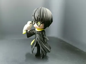 Multicolor Chibi Harry Potter & Hedwig Fan Art Figurine