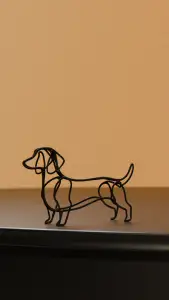 The Wired Dachshund | Minimalist Wireframe Sculpture