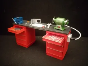 1:18 Miniatures, Diorama Accessories, Workshop Desk