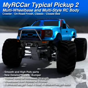 MyRCCar Typical Pickup Body 2, Multi-Style RC truck Body