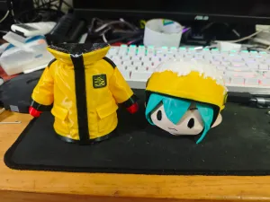 Q版《初音未来》Miku 美团外卖骑手 站姿手办 高24cm 已分件 多色打印 易上色