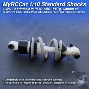 MyRCCar 100% 3D Printable 1/10 RC Car Standard Shocks wo oil