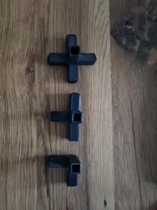 Connections for square metal pipe 15 x 15 mm