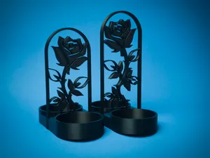 Rose salt and pepper holder