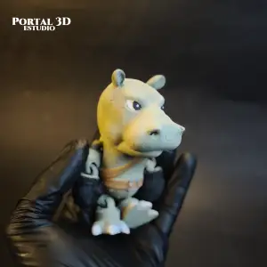 boxing hippopotamus articulated