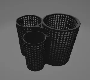 MakeUp Box - Cylindrical 3 Storages