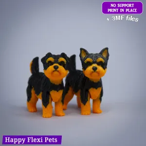 Realistic dog Yorkshire terrier flexi toy