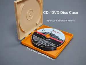 Compact Disc Case Filament Hinged