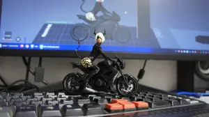 2B on Motorcycle (Multicolor)