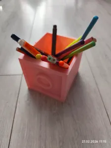 Lego style pen holder