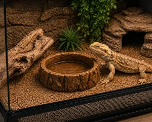 wood lizard bowl