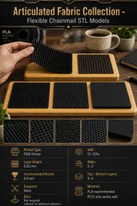 Flexi Fabric Collection 2 – 5 Flexible STL Models