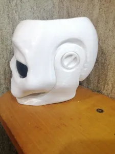 Skull flower pot with opening jaw