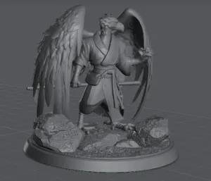 Aarakockra Monk, dnd miniature, martial arts bird