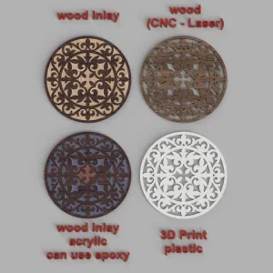 COASTERS - TABLE TOP for RESIN - 3D PRINT - CNC - LASER