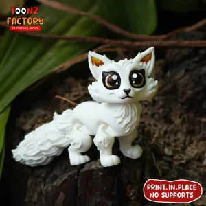 PRINT-IN-PLACE CUTE FLEXI ARCTIC FOX ARTICULATED