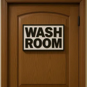 WASH ROOM sign board 215x150x5 mm