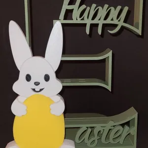 Happy easter with hare and egg