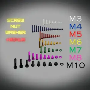 Screw Set M3 M4 M5 M6 M7 M8 M10, ISO 4017