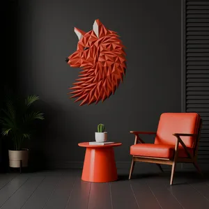 Geometric Wolf (fox) head wall art