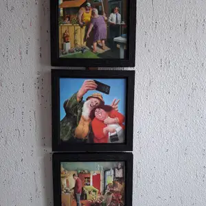 Fotolijstje 15x15cm houtstructuur/Photo frame 15x15cm wood