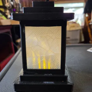 lantern tea light holder with stained glass panels