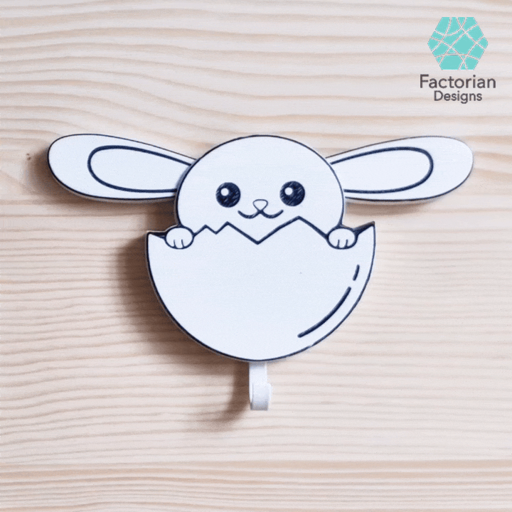 Key & Towel Holder - Wall Bunny - Funny and Cute Organizer