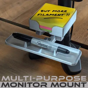 Monitor Post Mount: Phone, Stationary, Post-It, Hard Drive