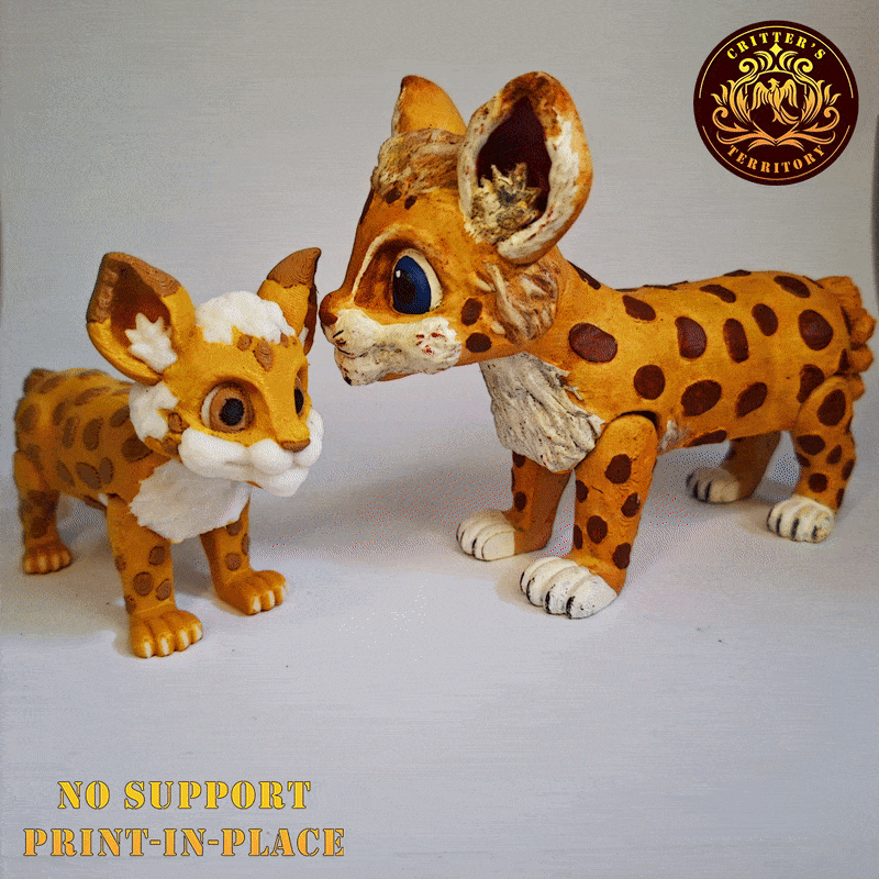 Flexi Cute Bobcat | No Supports | .3mf color file Included
