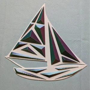 Modern Geometric Sailboat Wall Art