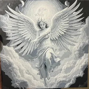 graceful angel Hueforge 200 x 200 Black & White