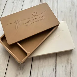 Customizable Wooden Photo Box with USB Slot(13×18 cm Photo)