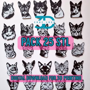 Pack 25 Cat keychains