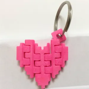 Articulated Pixel Heart Keychain