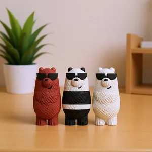 We Bear Bears - Panda, Ice Bear, Grizzy - knitted - Crochet