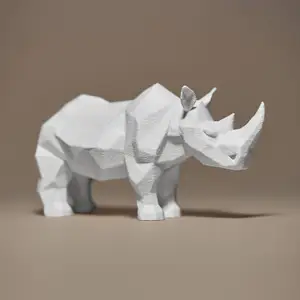 Geometric Rhino Figurine