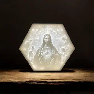 Hexagon Lamp LED RGB - Jesus - Gott - God 001