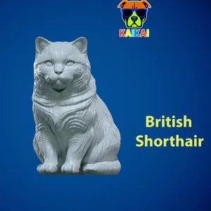 British Shorthair cat - Blue England Cat model - statue - 3D