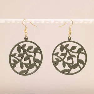 Round Leaf Earrings