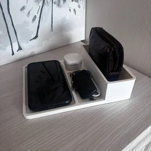 Organizer key phone wallet headphones tray