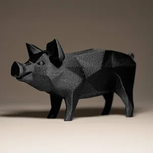 Geometric Pig Figurine