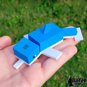 DOLPHIN MINECRAFT FLEXI ARTICULATED TOY (3mf Included)